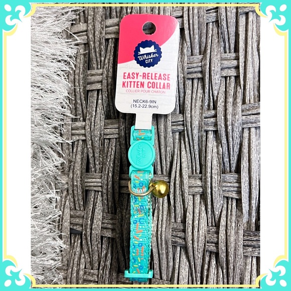 Whisker City Breakaway Kitten Collar Confetti Turquoise Pastel Cat Petsmart - Picture 2 of 8